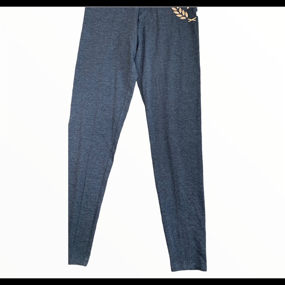 PINK VICTORIAS SECRET Grey Campus Leggings Gold Dog Logo S - Picture 5 of 10